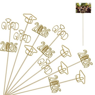 18Pcs 2026 Graduation Gold Photo Holders for Table Centerpieces, Grad Cap Pictur
