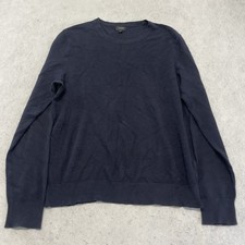 J Crew Sweater Mens Medium Navy Blue Cotton Cashmere Blend Crewneck Pullover