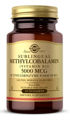 Vitamin B-12 5000mcg Methylcobalamin 30 Nuggets Solgar