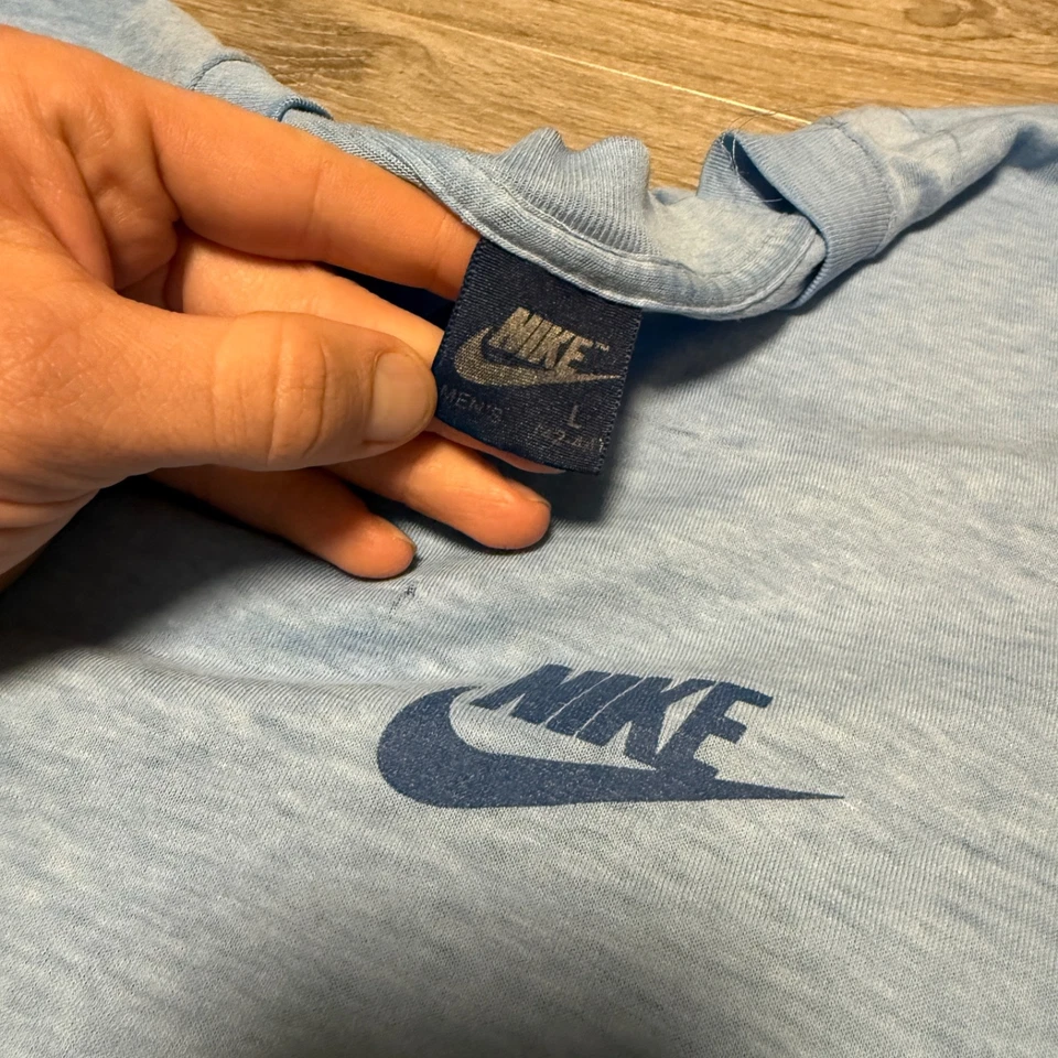 Camiseta de Colección Años 80 NIKE Rainbow Swoosh 50/50 SS Azul Suave Adulto Talla Grande EE. UU. Foto 3 de 4