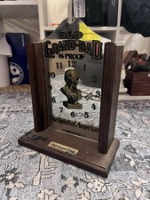 Vecchio Orologio Vintage Grand Dad Borbon Whisky Pubblicità Legno Specchiato Liquore 