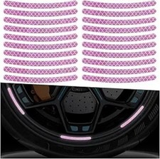 20PCS Car Wheel Stripe Reflective Stickers, Anti-Scratch Rim Color: Neon Pink