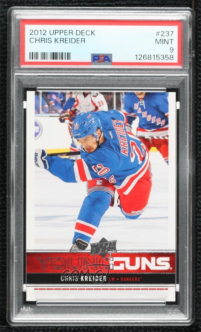 2012-13 Upper Deck Young Guns Chris Kreider #237 PSA 9 MINT 0n1n