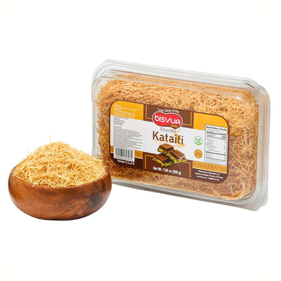 BISVUA Premium Dessert Topping Roasted Kataifi Pastry 200G (7.1 Oz)   Golden Toa