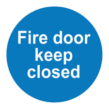 Fire door keep closed Sticker - 12 pack - Waterproof Vinyl Sign - 100mm x 100mm