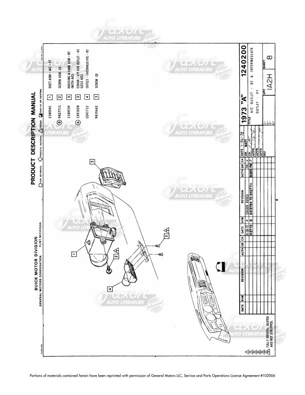 1973 Buick Century and Regal Factory Assembly Manual Luxus Eploded Views - Image 4 of 4