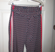 NWOT New TOMMY HILFIGER Women's Sz 4 Patriotic Pants Slinky Red Wht Blue Belted