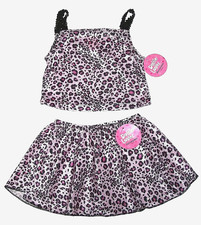 Dottie Loves Costume Leopard 2PC Set Outfit Top Skirt Velvet New Girl S 4/5