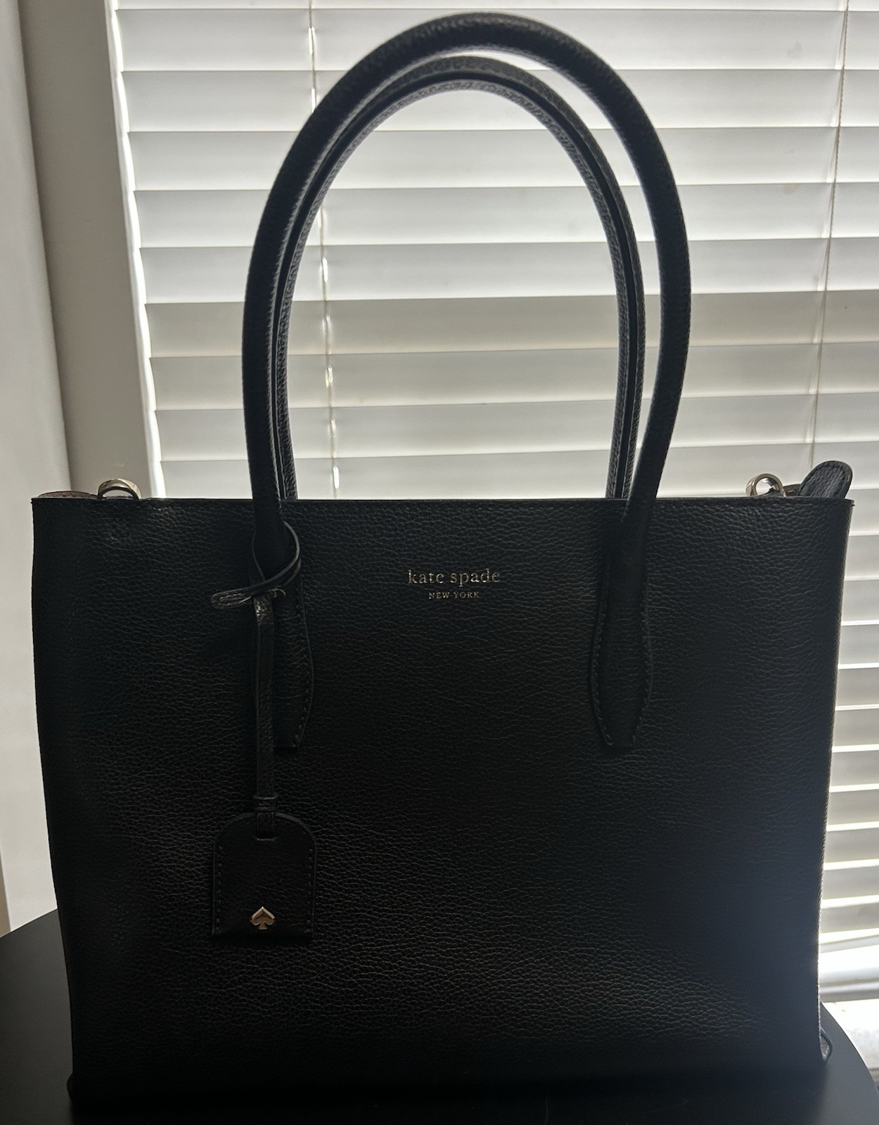 Kate Spade New York Pebbled Black Top Handle Purse Handbag