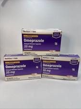 3 Boxes Omeprazole 20 mg, 42 Delayed-Release Capsules Each. New. Sealed. 08/2026