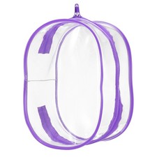Figure Display Bag, 6 x 3.7 x 8.7" Oval Dolls Display Bag, Purple
