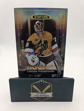 Logan Thompson 2021-22 UD Stature Rookie Autographed Card 14/199. rookie card picture