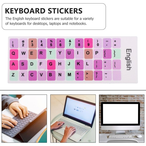 2 Sheets Clavier Stickers Clé D'ordinateur Portable De Informatique - Afbeelding 4 van 12