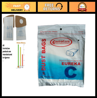 Replacement Vacuum Cleaner Dust Bags for Eureka Type C Canisters - 3 Pack