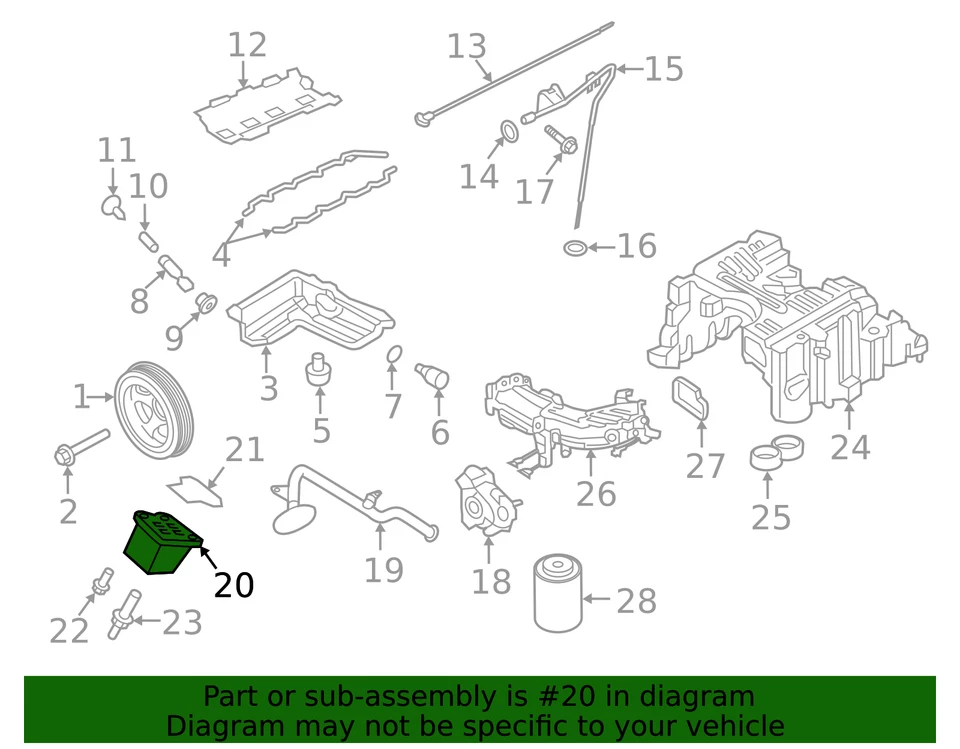 Refrigerador de óleo de motor diesel Nissan Titan genuíno 21305-EZ49A - Imagem 2 de 3