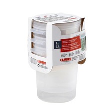 Cambro 4 Qt Round Food Storage Containers w/ lids BPA-Free - Choose 3/6pk.