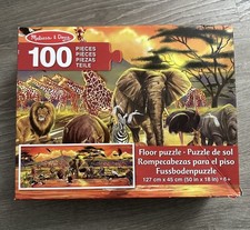 Safari Animals Floor Puzzle 100 Piece Over 4 ft Long Melissa  Doug Counted Box