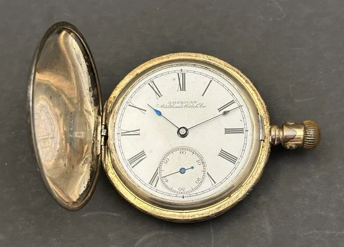 American Waltham Pocket Watch Coin Silver Gold Filled Case 16s 7J Hunting 1888
