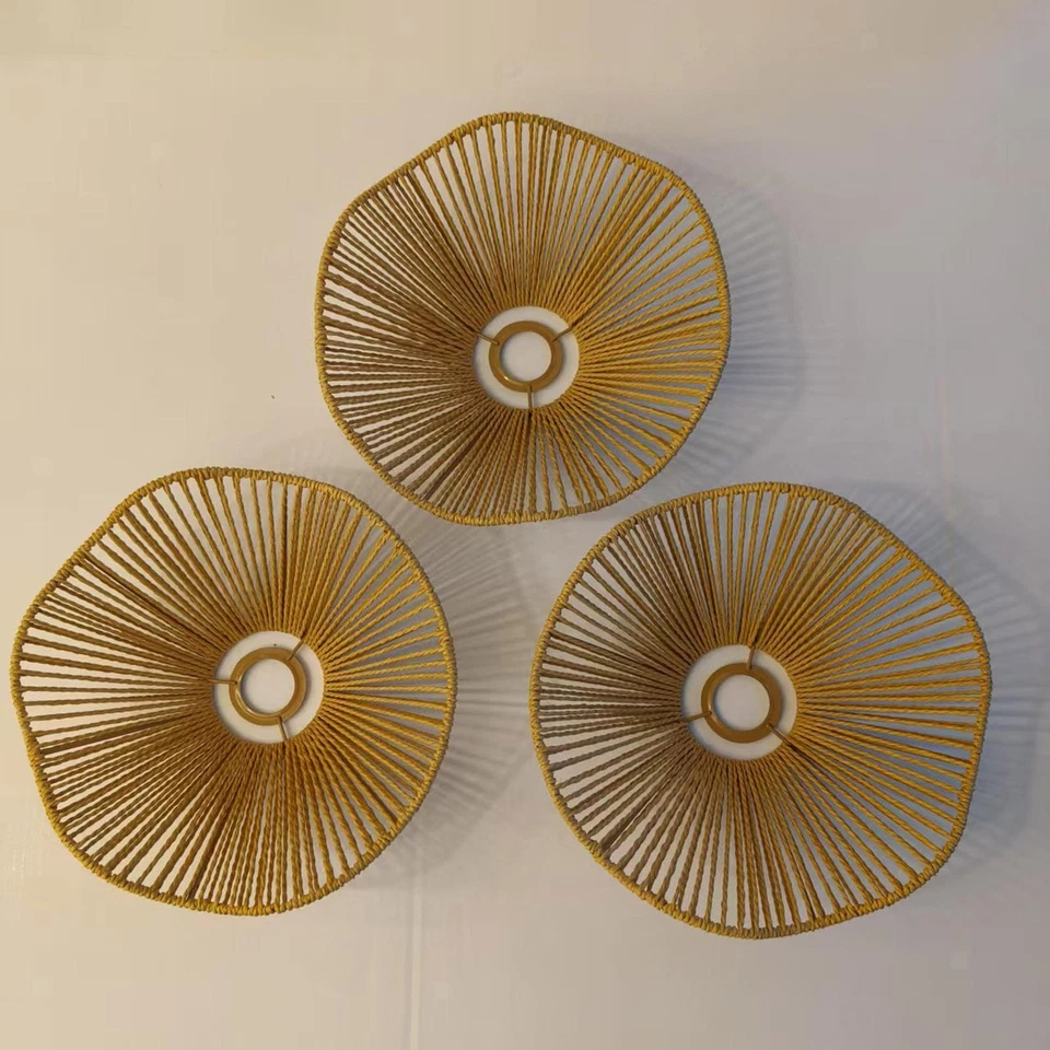 Handwoven Rope Lampshade Floor Lamp Cover Chandelier Cover Kitchen Teahouse - Image 3 of 4