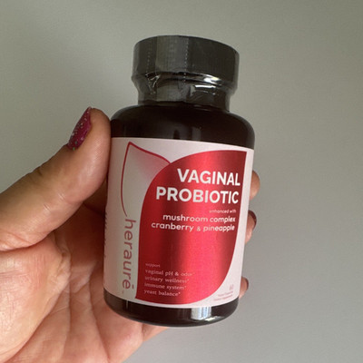 HerAure Vaginal Probiotic Mushroom Complex Cranberry Pineapple 60 Caps Vegan