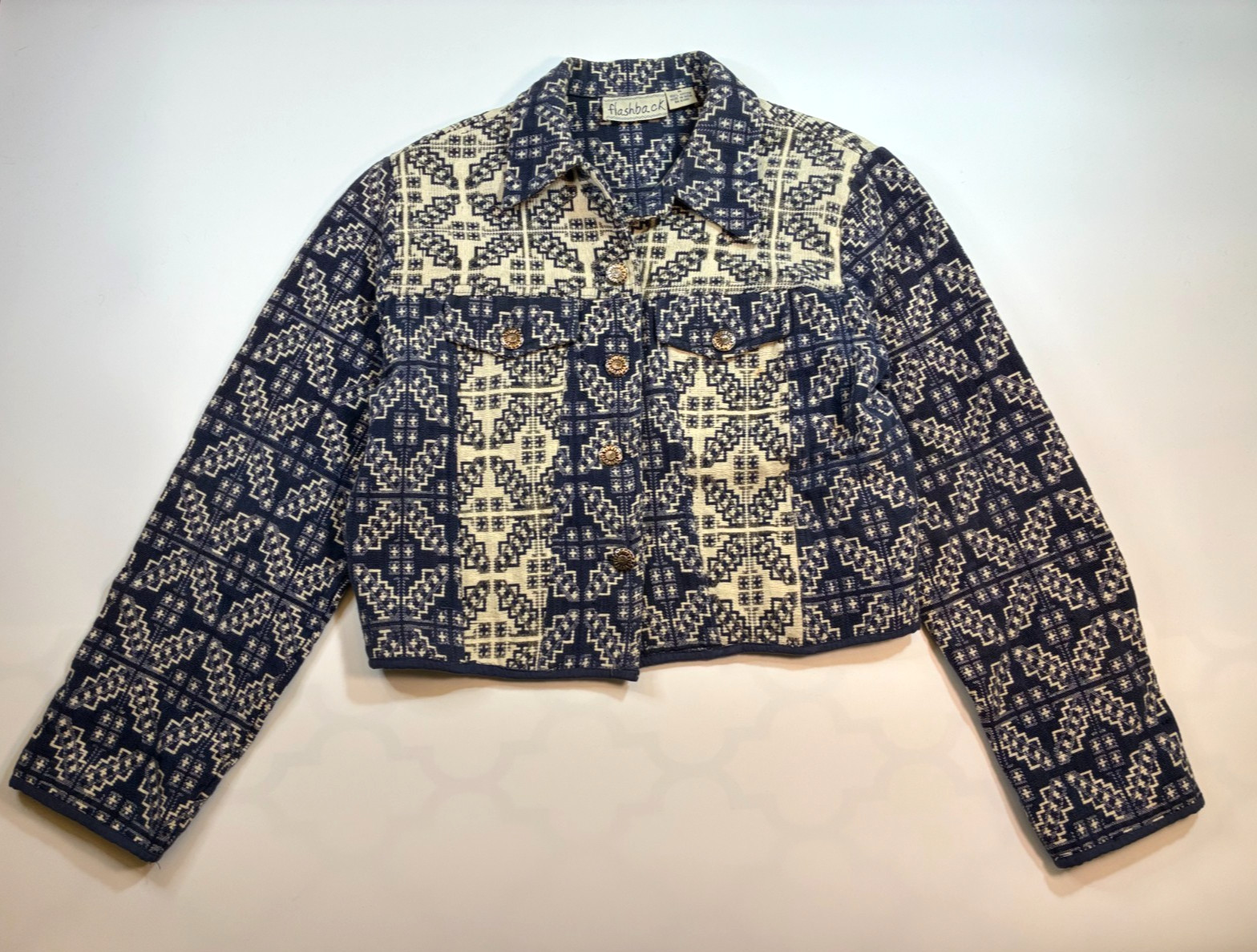 Flashback AZTEC TAPESTRY CROPPED JACKET Medium Na… - image 2