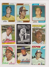 Look Away! 1974-1979 Topps Baseball Card Lot (9) EX-EXMT John Grubb, Pat Kelly