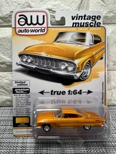 AW Auto World Vintage Muscle 1961 Dodge Dart Phoenix Lowrider #4 Yellow