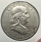 1957-D Franklin Half Dollar 50C 90% Silver Denver Mint Very Fine+