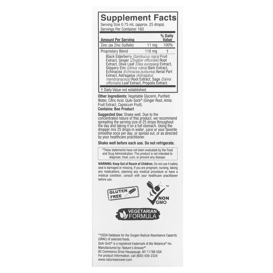 Ionic Zinc Immune con saúco negro, 4 fl oz (120 ml) Foto 2 de 3