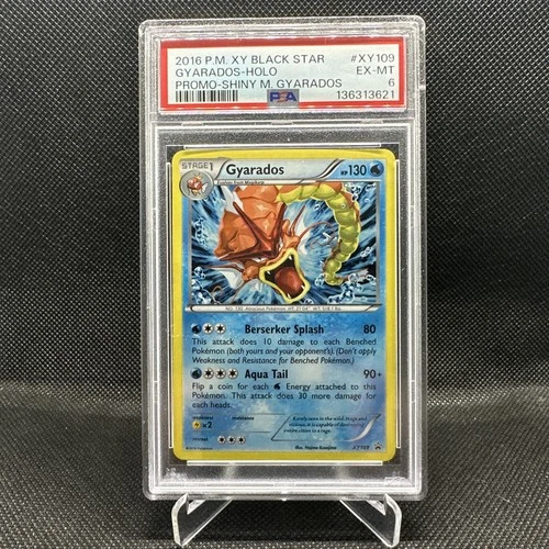 2016 POKEMON XY BLACK STAR PROMO SHINY MEGA GYARADOS #XY109 GYARADOS-HOLO PSA 6