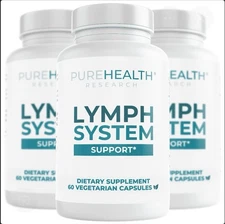 Lot of 2 Pure Health Research Lymph + Liver System Support