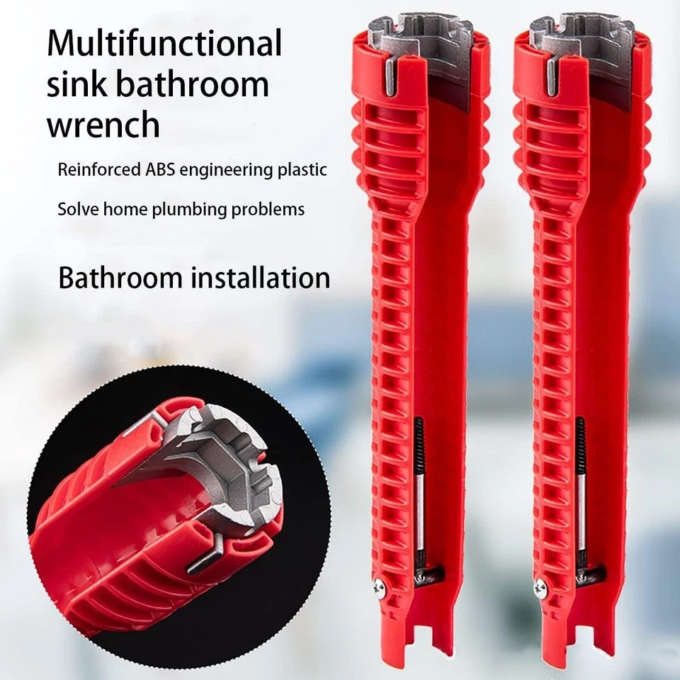 8 in 1 Faucet Sink Installer Home Multi Tool Pipe Wrench For Plumbers Homeowners - Image 3 of 4