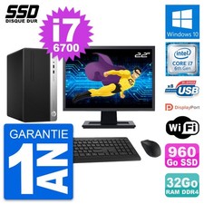 PC Tour HP 400 G4 MT Ecran 22" Intel i7-6700 RAM 32Go SSD 960Go Windows 10 Wifi