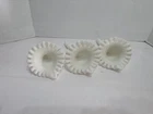 Fenton White Milk Glass Epergne Diamond and Lace Vases Replacement Horns Lot 3