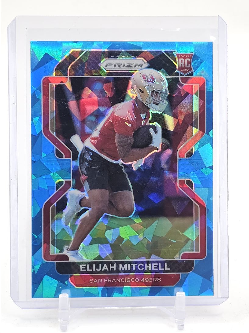 ELIJAH MITCHELL 2021 PANINI PRIZM ROOKIE BLUE ICE PRIZM RC /99 Q0154