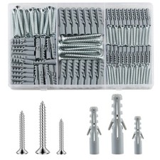 230 Pcs Screws and Wall Plugs Set Masonry Brick Concrete Wall Plasterboard