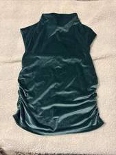 A New Day Green Tight Neck Sleeveless Shirt Polyester Nylon Women’s Small
