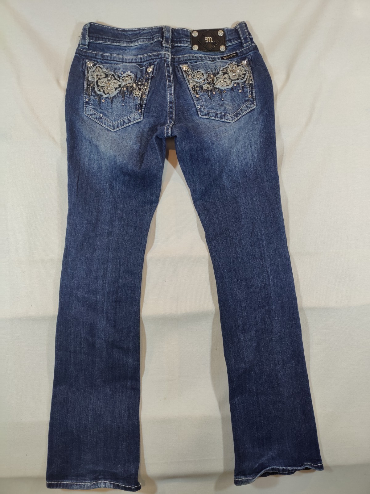 Women's 29 Bootcut Embellished Distressed Western Rodeo Deni