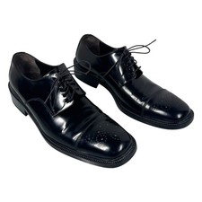 Gucci Black Square Straight Tip Derby Cap Toe Dress Shoe 43.5 E GREAT CONDITION