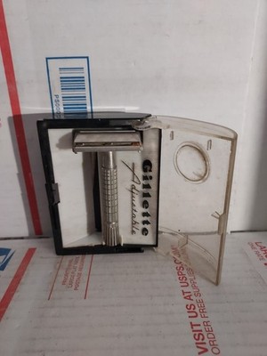 Vintage Gillette Fair Tip Adjustable Safety Razor Made in USA - T8#301