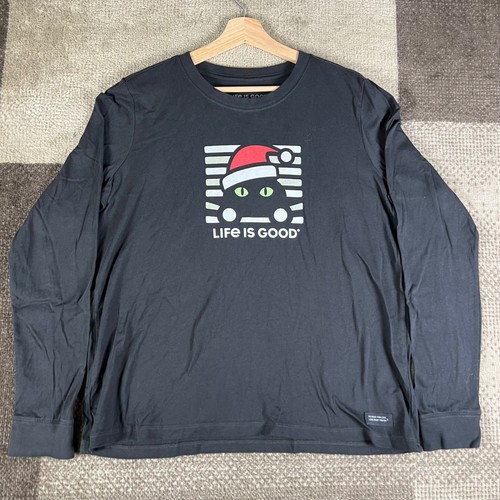 Life Is Good Crusher Tee Shirt, Short Sleeve Cotton Graphic T-Shirts, Heart Of Hearts Camiseta, Negro Azabache, XS Para Mujer