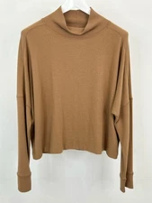 MICHAEL STARS NWT Frida Mock Neck Sweater SZ XL Camel Women Top Pullover Stretch