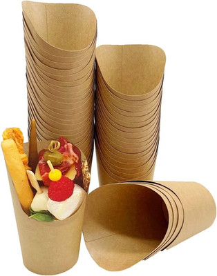 50 Pcs French Fries Holder 14Oz Charcuterie Cups Disposable Take-Out Party Bakin