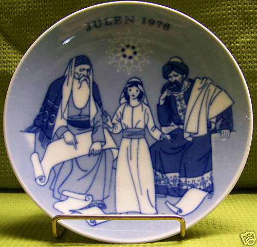 1976 Porsgrunds Christmas Plate Jesus In The Temple - Picture 1 of 2