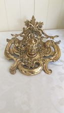 Ancien Encrier en bronze à décor de rocaille Porte Plume.