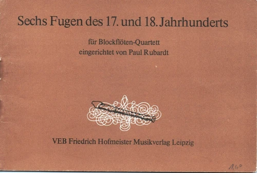 AAVV - SEI FUGHE DEL XVII e XVIII Secolo - Quartetto di Flauti