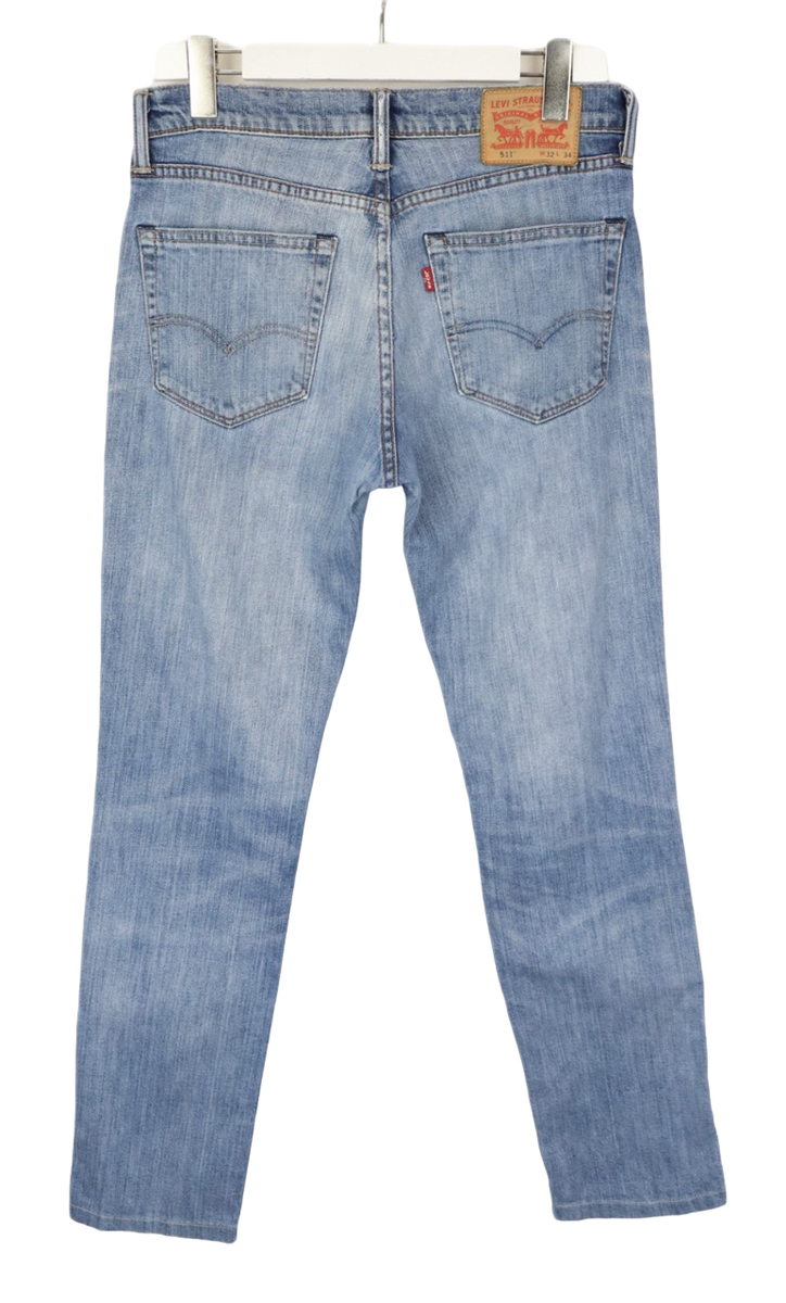 LEVI'S 511 Jeans Men's W32/~L32* Slim Fit Whiskers Faded