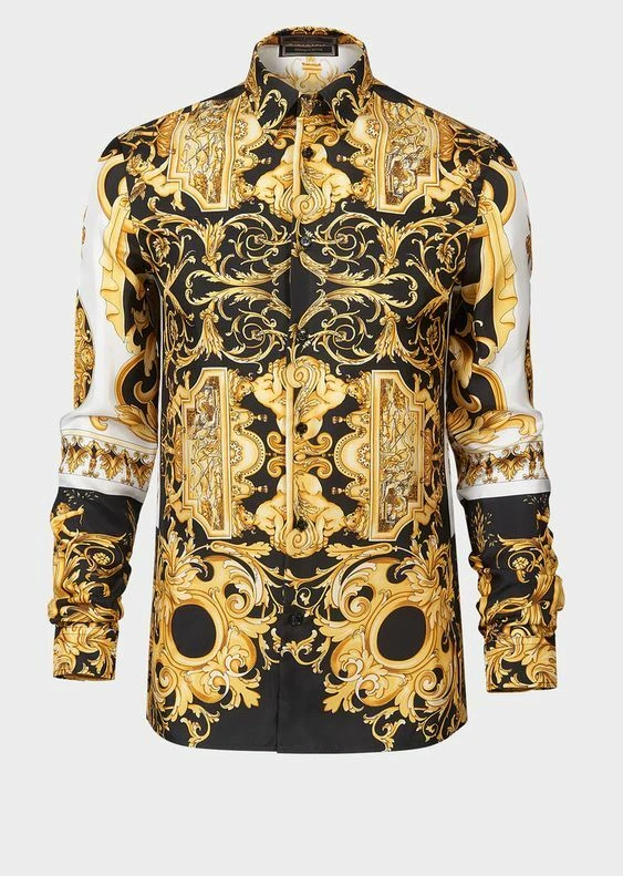 Versace Baroque SS 1992 Silk Dress Shirt Size Medium eBay