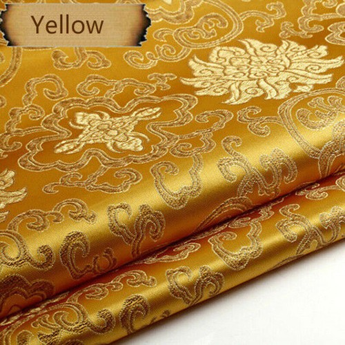 Chinese Traditional Satin Faux Silk Fabric Floral Brocade For Curtain Cheongsam - Picture 10 of 25