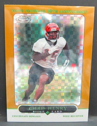 CHRIS HENRY 2005 TOPPS CHROME 50TH ANN XFRACTOR REFRACTOR ROOKIE #/399! BENGALS RC - Bild 1 von 2